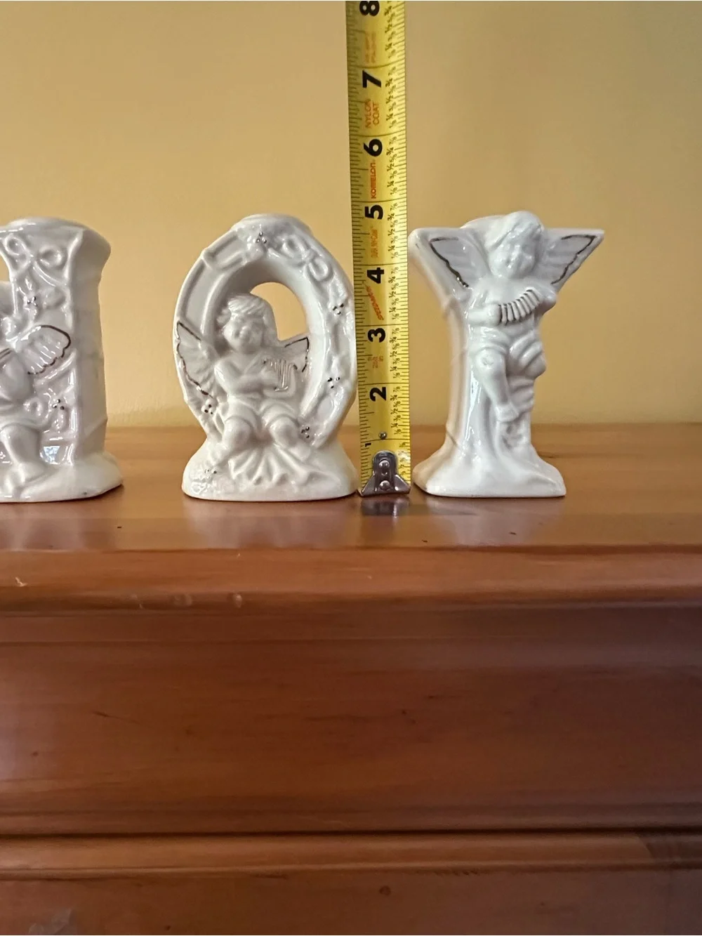 White Angel Ceramic Candle Holders - Set of 3